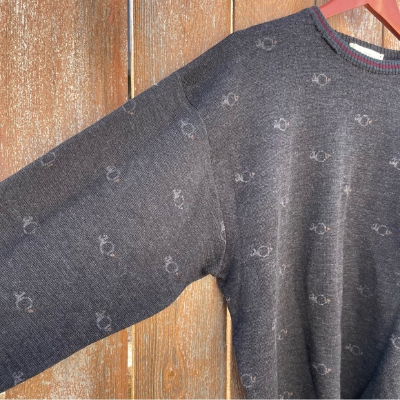 TRICOTS ST RAPHAEL Men’s Vintage Crew Neck Navy Pattern Wool Sweater Size XL - Picture 6 of 13